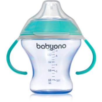 BabyOno Take Care Non-spill Cup with Soft Spout cană pentru antrenament cu mânere