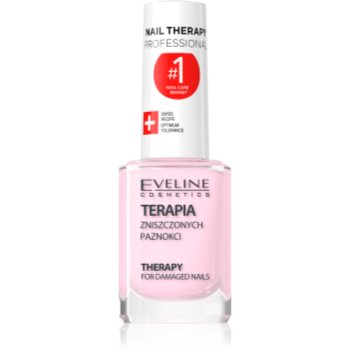 Eveline Cosmetics Nail Therapy Professional fortifiant lac de unghii pentru unghii slabe si deteriorate cu keratina