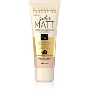 Eveline Cosmetics Satin Matt machiaj cu efect matifiant extract de melc