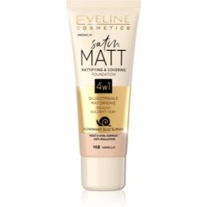 Eveline Cosmetics Satin Matt machiaj cu efect matifiant extract de melc