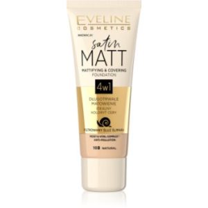 Eveline Cosmetics Satin Matt machiaj cu efect matifiant extract de melc