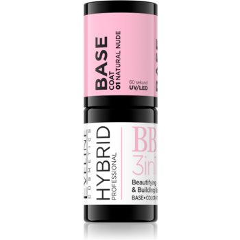 Eveline Cosmetics Hybrid Professional lac de unghii de bază, cu utilizarea lămpii UV/LED 3 in 1