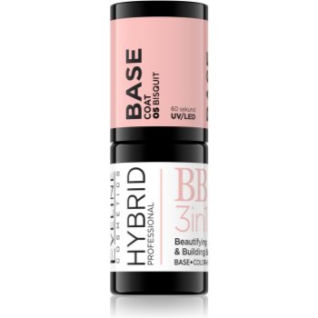 Eveline Cosmetics Hybrid Professional lac de unghii de bază, cu utilizarea lămpii UV/LED 3 in 1