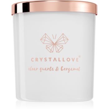 Crystallove Crystalized Scented Candle Clear Quartz & Bergamot lumânare parfumată