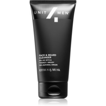 Unit4Men Face & Beard Cleanser Citrus&Musk gel de curățare pentru față și barbă