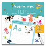 Invat sa scriu literele, 30 de pagini refolosible si carioca