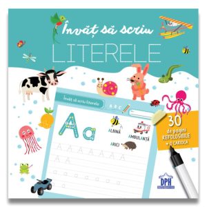Invat sa scriu literele, 30 de pagini refolosible si carioca