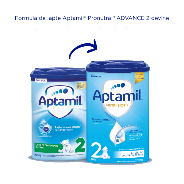 Lapte praf NUTRI-BIOTIK 2 pentru 6-12 luni, 800g, Aptamil