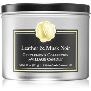 Village Candle Gentlemen's Collection Leather & Musk Noir lumânare parfumată I.