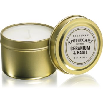 Paddywax Apothecary Geranium & Basil lumânare parfumată în placă