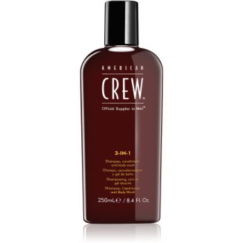 American Crew Hair & Body 3-IN-1 sampon, balsam si gel de dus 3in1 pentru barbati