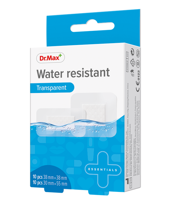 Dr.Max Plasturi rezistenti la apa 38 x 38mm 30 x 55mm, 20 bucati