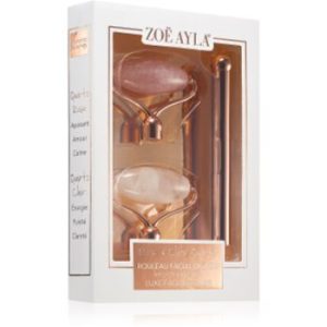 Zoë Ayla Luxurious Rose & Clear Quartz Roller rolă pentru masaj faciale