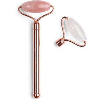 Zoë Ayla Luxurious Rose & Clear Quartz Roller rolă pentru masaj faciale