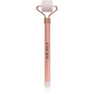 Zoë Ayla Rose Quartz Derma Roller aplicator cu micro-ace