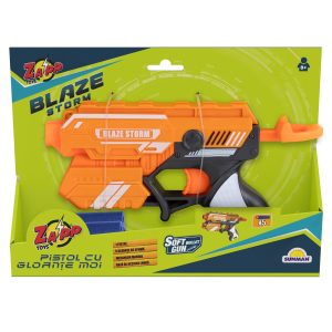 Pistol cu 5 gloante din burete, Blaze Storm, Zapp Toys, Portocaliu