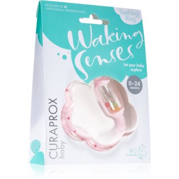 Curaprox Baby Waking Senses inel pentru dentitie cu perie ce maseaza gingia