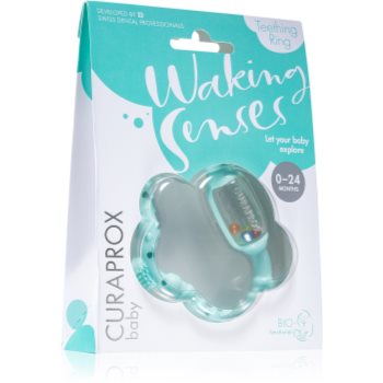 Curaprox Baby Waking Senses inel pentru dentitie cu perie ce maseaza gingia