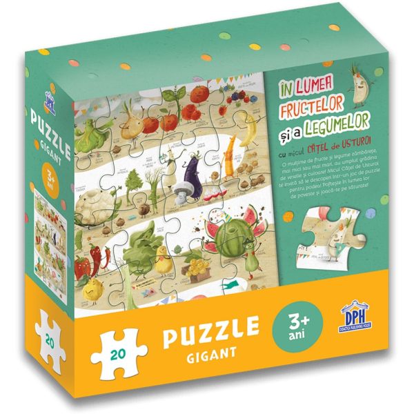 Editura DPH, In lumea fructelor si a legumelor cu micul catel de usturoi - puzzle gigant