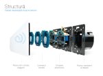 Panou intrerupator simplu+simplu+simplu cu touch Livolo din sticla