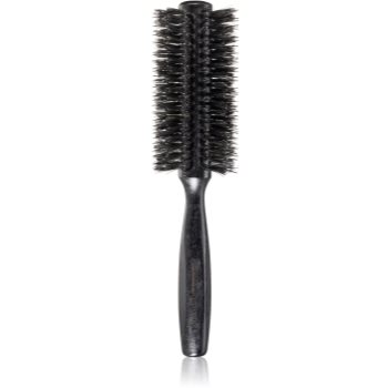 Janeke Black Line Tumbled Wood Hairbrush Ø 55mm perie rotundă pentru păr cu peri de nailon și de mistreț