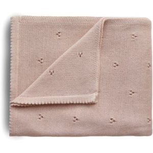 Mushie Knitted Pointelle Baby Blanket pled împletit pentru copii