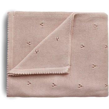 Mushie Knitted Pointelle Baby Blanket pled împletit pentru copii