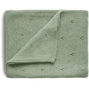 Mushie Knitted Pointelle Baby Blanket pled împletit pentru copii