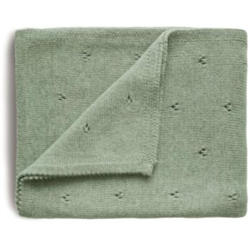 Mushie Knitted Pointelle Baby Blanket pled împletit pentru copii