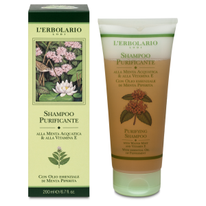 L'Erbolario Sampon purificator cu menta si vitamina E, 200ml