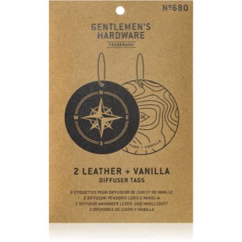 Gentlemen's Hardware Leather & Vanilla etichetă parfumată pentru ușă