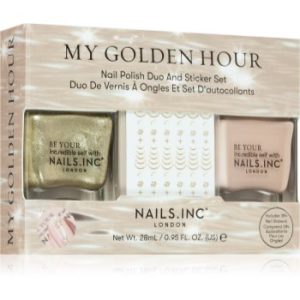 Nails Inc. My Golden Hour Nail Polish Duo and Sticker Set set de lacuri de unghii