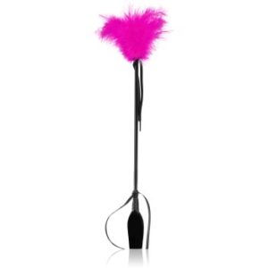 Secret play Riding Crop Fuchsia bici din piele ecvestru cu accesoriu de pene