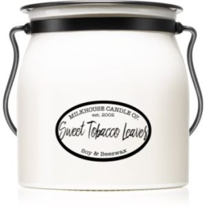 Milkhouse Candle Co. Creamery Sweet Tobacco Leaves lumânare parfumată Butter Jar