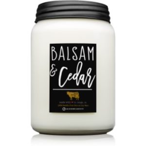 Milkhouse Candle Co. Farmhouse Balsam & Cedar lumânare parfumată Mason Jar