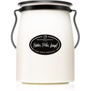 Milkhouse Candle Co. Creamery Rake, Pile, Leap! lumânare parfumată Butter Jar