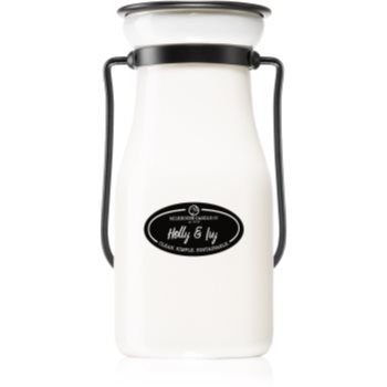 Milkhouse Candle Co. Creamery Holly & Ivy lumânare parfumată Milkbottle