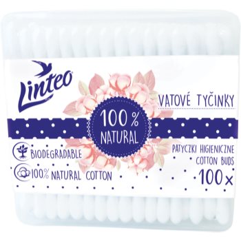 Linteo Natural bețișoare din bumbac cutie