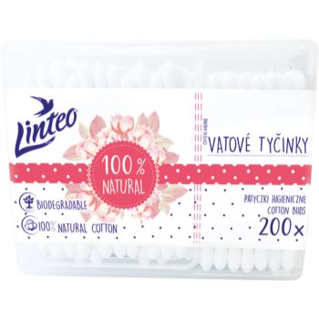 Linteo Natural bețișoare din bumbac cutie