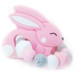 KidPro Pacifier Holder Pink Bunny clips pentru suzetă