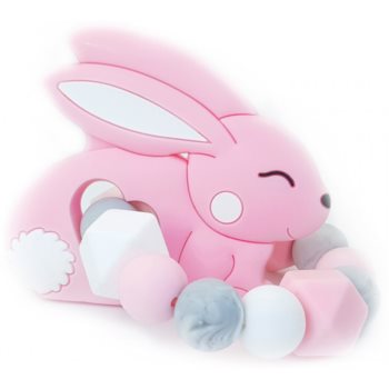 KidPro Pacifier Holder Pink Bunny clips pentru suzetă