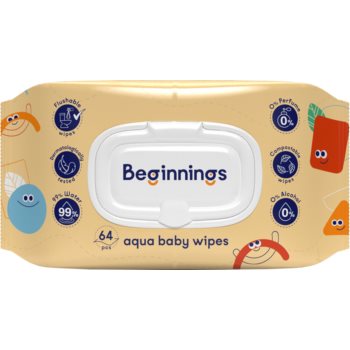 Beginnings Aqua Baby Wipes șervețele umede pentru copii