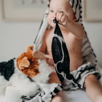 KLRK Home Wild B&W Leopard&Giraffe pătură mini cu nod