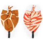 KLRK Home Wild Color Zebra&Giraffe pătură mini cu nod