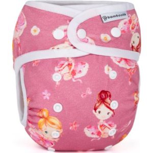 Bamboolik Night Fitted Diaper with Absorbing Insert scutec lavabil tip chiloțel, cu inserție absorbantă cu capse
