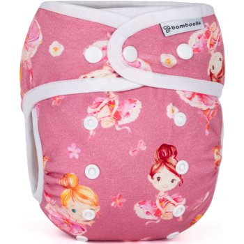 Bamboolik Night Fitted Diaper with Absorbing Insert scutec lavabil tip chiloțel, cu inserție absorbantă cu capse