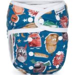 Bamboolik Night Fitted Diaper with Absorbing Insert scutec lavabil tip chiloțel, cu inserție absorbantă cu capse