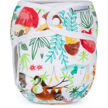 Bamboolik Night Fitted Diaper with Absorbing Insert scutec lavabil tip chiloțel, cu inserție absorbantă cu capse