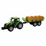 Tractor verde cu remorca cu fan, cu lumini si sunete, Maxx Wheels, 44 cm