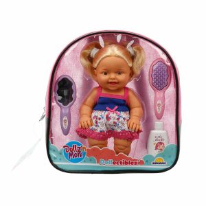 Papusa Nil cu par blond, Dollz n More, cu rucsac si accesorii, 23 cm